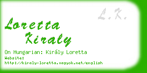 loretta kiraly business card
